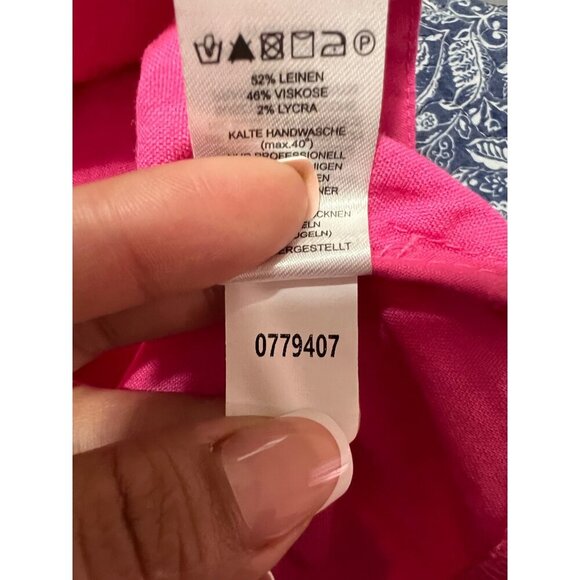 House of Harlow Pink Long Sleeve Linen Cropped Double Breasted Blazer Size M - Picture 8 of 9